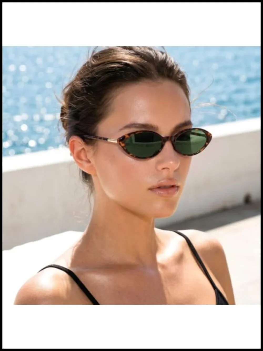 Retro Oval Cat Eye Sunglasses Women Trendy 90s Narrow Shades Y2K Sunnies